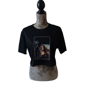 SHEIN Black Artistic Graphic Crop Top